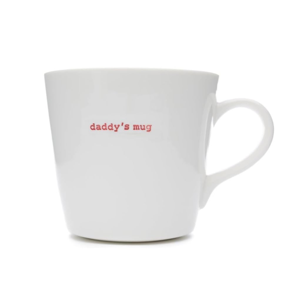 Keith Brymer Jones - Word Range - Ceramic Large Bucket Mug - Daddy's Mug - Red - 500ml