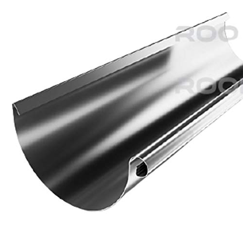 Dachrinne 2 m lang"verzinkt" von Roofart (6 tlg Nenngröße 333 Durchmesser 150 mm, 2 m lang)