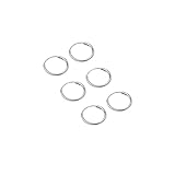 River Island Jewelry 3 Pairs of Size 10mm 925 Sterling Silver Endless Hoop Earrings, Nose for cartilage