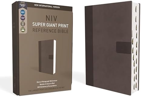 NIV, Reference Bible, Giant Print, Leathersoft, Brown, Red Letter