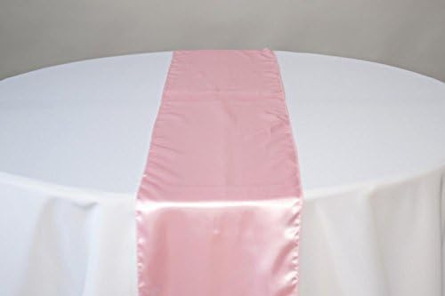 OWS Pack Of 20 Wedding 12 x 108 inch Satin Table Runner Wedding Banquet Decoration-Pink
