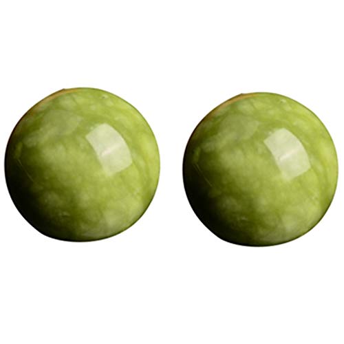 KJKVIVH 2PCS Marble Jade Baoding Chinese Health Stress Exercise Balls for Relaxation Relief Therapy Hand Care Tool