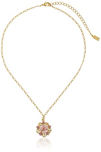 1928 bridal porcelain rose pink crystal necklace,16"+3 inch …