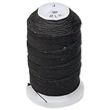 Simply Silk Beading Thread Cord Size F Black 0.0137 0.3480mm Spool 140 Yards for Stringing Weaving Knotting
