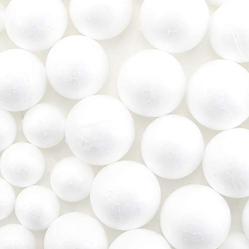 PRALB 120PCS Smooth and Round Foam Craft Balls, Polystyrene Foam Ball Makes Large DIY Ornaments, White, 3 Different Sizes(2CM, 2.5CM, 4CM) - Thumbnail 4