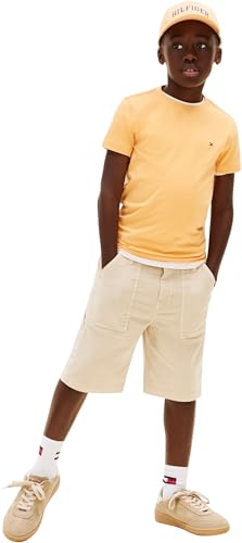 Jungen T-Shirt Kurzarm Essential aus Baumwolle, Orange (Faded Sun Kiss), 5 Jahre