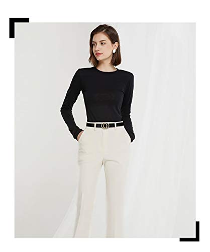 WERFORU 2 Packungen Damen Ledergürtel Kunstleder Taillengürtel mit doppelter O-Ring-Schnalle