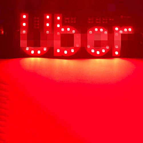 Ride Share LED USB Sign Decor - Car Lighted Window Decor Lighter Flashing Hook with Suction Cups & DC12V Car Charger Inverter, Dual Color