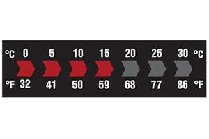 Digi-Sense - AO-09035-50 Reversible 7-Point Horizontal Temperature Label Black/Red, 0-30C/32-86F; 10/Pk