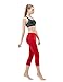 Tesla TM-FYC32-RED_Medium Yoga Pants High-Waist Tummy Control w Hidden Pocket FYC32