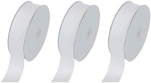 Creative Ideas Solid Grosgrain Ribbon, 1-1/2-Inch by 50-Yard, White (Тhree Pаck)