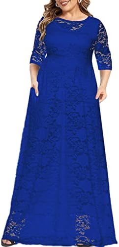 MAYFASEY Women;s Formal Dresses Folral Lace 3/4 Sleeve Empire