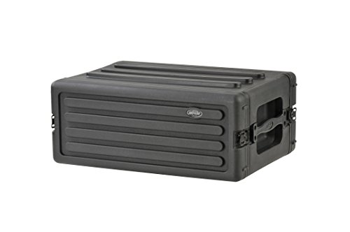 SKB 4U Shallow Roto Rack Case - Durable Polyethylene Gear Protector, Stackable, Waterproof with Twist Latches & Rubber Feet for Musicians, DJs, and A/V Equipment - Secure Transport & Storage Solution