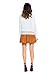 PERSUN Women White Lace Hem Long Sleeve Plain Blouse,Small