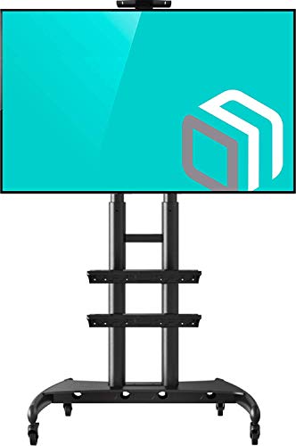 ONKRON Mobile TV Stand TV Cart with Wheels for 55" to 80 Inch LCD LED Flat Screen TV with AV Shelves TS1892 - Thumbnail 6