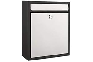 Modern Wall Mounted Locking Small Architectural Mailbox from Bailey Boxes - 12.25" H x 10.25" W x 3.5" D - The Murphy