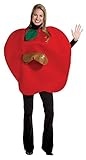 Apple with Worm Adult, Red, One Size Fits Most