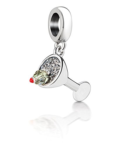 Authentic Chamilia Sterling Silver Martini with Clear Swarovski Crystals 2025-1472