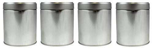 4-pack tea storage tins, twist lock top tea storage tin…