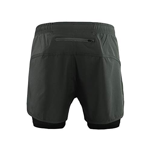 Lixada Men's 2in1 Running Shorts Quick Drying Breathable Active