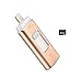 USB flash Drive for iPhone 32GB thumb drive Memory Storage 3 in 1 Lightning Memory Stick External Storage Memory Expansion for Apple IOS Android Computers (Gold)