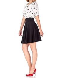 Mini falda de patinador de cintura alta, diseño de círculos