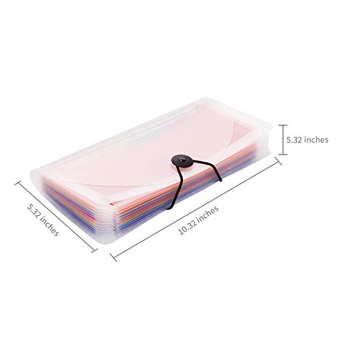 Expanding Portable Hand-Held Accordion File Folder File Organizer Wallet for Cards Coupons Receipt Tax Item or Changes, 10.32X5.31 inches, 13 Pockets