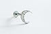 ONDAISY Rhodium Palated 16g 6mm Bar Cartilage Daith Tragus Helix Solid Boho Gypsy Sideways Half Blue Crescent Sailor Luna Moon Ear Studs Earring Piercing Labret