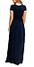 EUOVMY Casual Dresses for Women Navy Blue Large Loose Plain Wedding Guest Bridesmaid A-line Short Sleeve Sundress Party Church Vintage Spring Summer Beach Vacation Casual Long Dress with Pockets