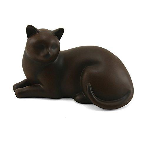 OneWorld MemorialsOneWorld Memorials Cozy Cat Polyresin Cremation Cat Urn - Extra Small - Holds Up to 25 Cubic Inches of Ashes - Tabby Brown Pet Cremation Urn for Ashes - Engraving Sold Separately