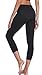 Oalka Women’s Yoga Capris Running Pants Workout Leggings Black Outside Pockets XLthumb 3