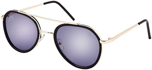 AISLIN® UV Protected Aviator Unisex Sunglasses - (Small | Black Lens | AS-N250-7-BLK185)