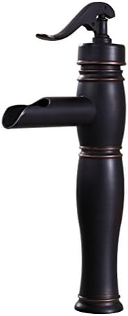 Waterfall Spout Bathroom Vessel Sink Faucet Single Hole Mixer Tap (Tall)