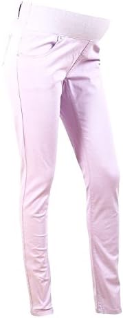 Ladies Maternity Twill Jeans Skinny Fit Lavender Brushed Cotton Trouser Size 12