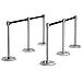 Goplus 6Pcs Stanchion Post, Stainless Steel Stanchions with 6.5' Retractable Belt, Posts Queue Pole, 35