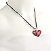 Chuvora Hand Blown Venetian Murano Glass Red with Tiny Flowers Pendant Necklace, 18-20 inches