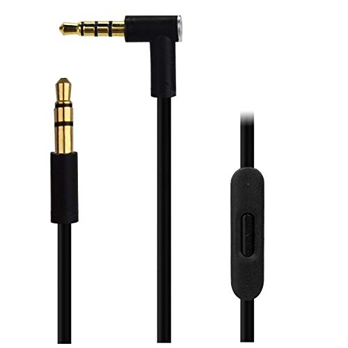 Replacement Audio Cable Cord Wire in-line Mic Audio Extension Cable Remote Control Compatible Beats Dr Dre Headphones Solo/Studio/Pro/Detox/Wireless/Mixr/Executive/Pill (Black)