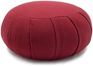 Zafu Meditation / Yoga Cushion Pillow - Made in USA - Buckwheat or Kapok Fill (Burgundy, Buckwheat Hull Filling)