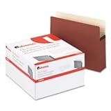 Universal 15343 3 1/2 Inch Expansion File Pockets, Straight Tab, Letter, Redrope/Manila, Box of 25