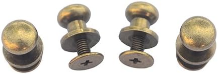 20 Sets CrazyEve Round Head Rivet,Wallet Luggage Handbag Belt Backscrews Size 10x8x9mm Copper Back Fasteners Screws (Bronze)