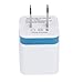 AutumnFall® Home Travel Dual Port AC USB Wall Charger for iPhone & Samsung Galaxy S7 (Blue)