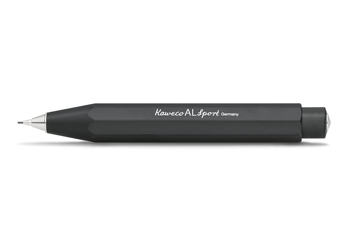 Kaweco AL SPORT Mechanical Pencil Black 0.7 mm HB I Mechanical Pencil Made of High-Quality Aluminium in Silk Gloss Look I Refillable in Black I Mechanical Pencil 10.5 cm