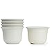 Greenaholics Plant Pots - 5.9 Inch Plastic Nursery Pots Perfect for Flowers, Succulents, Seed Nurture, Set of 5, No Saucer, Marble White