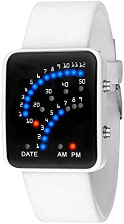 Kaitoly Fashion Watch! Ventilateur de lanterne de montre de Sport japonais futuriste des Femmes de montre des Femmes montre électronique binaire de gelée de Silicone de LED (White)