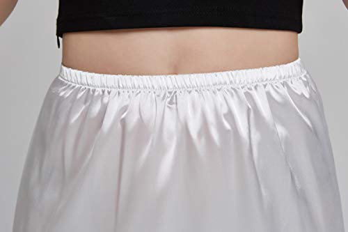 Women's Knee Length Half Slip Skirt Lingerie with Lace Trim Anti-Static Elastic Waist Plus Size Midi Underskirt
