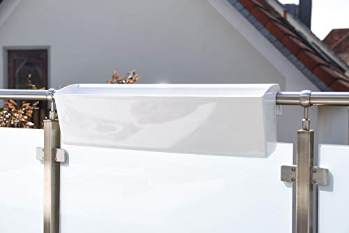 VIVANNO Balkonkasten mit Halterung & Bewässerungssystem BALKONA Classico Weiß 80 cm lang – Bild 8
