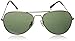 zeroUV Original Classic Metal Standard Aviator Sunglasses - Nickel Plated Frame (Gold/Green)