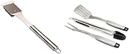 Cuisinart Grill Brush Bundle - Grill Cleaning Brush (Stainless Steel) & 3-Piece Professional Grill Tool Se