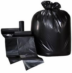 Colonial Bag High Density Trash Can Liners- 43 x 48, 56 Gallon, 22 mic, Black (150 Bags/Case)