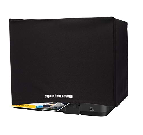 DigitalDeckCovers Printer Dust Cover & Protector for Epson Workforce ET-3750 / ET-4750 / ET-4760 /Expression ET-2750 / ET-2760 Printers [Antistatic, Water Resistant, Heavy Duty Fabric, Black]